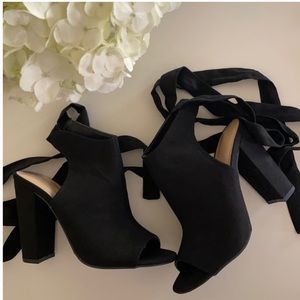 Never worn Wild diva lace up booties